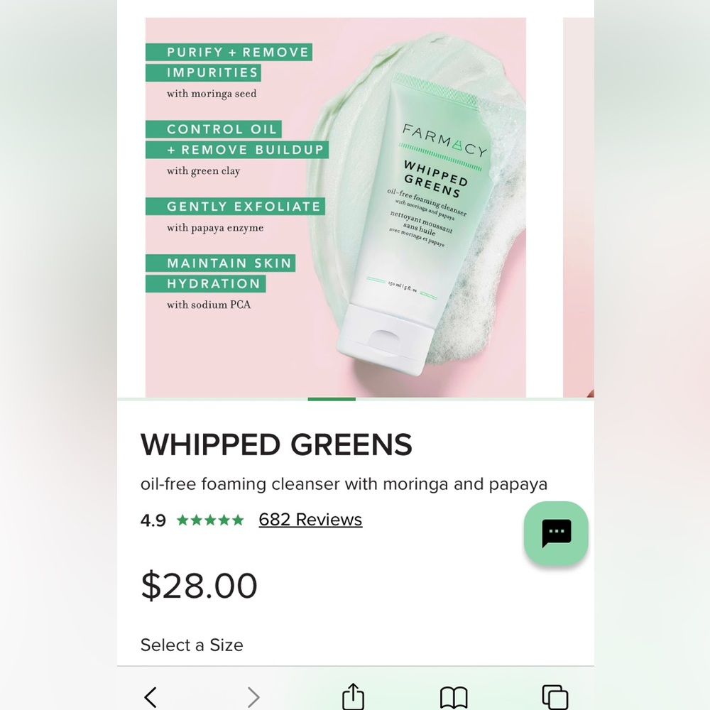 Farmacy whipped green foaming cleanser